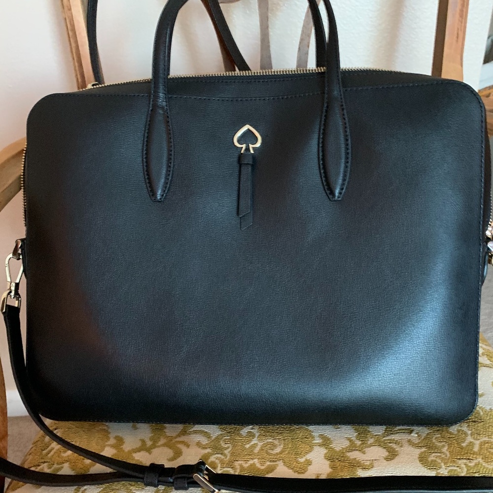 Black Leather Kate Spade Laptop Case